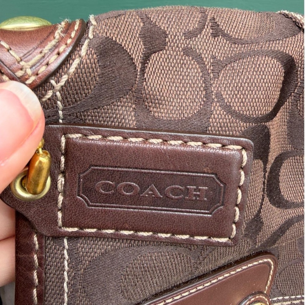 Vintage Y2K Coach Bleecker Soho Signature Flap Shoulder Bag Style 11441 Brown - Picture 9 of 10